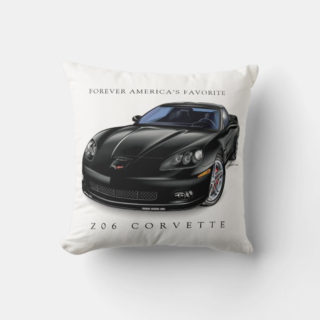 ELEGANT Z-06 VETTE ILLUSTRATION THROW PILLOW (Front)