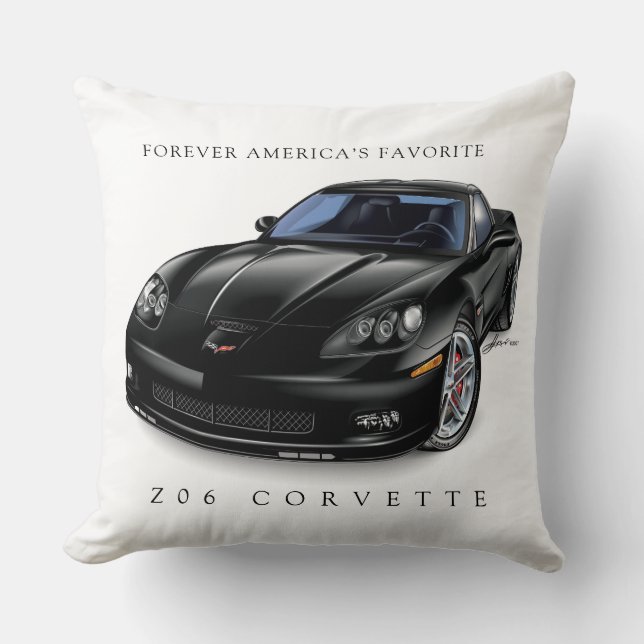 ELEGANT Z-06 VETTE ILLUSTRATION THROW PILLOW (Front)