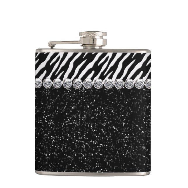 Elegant Zebra Hip Flask (Front)