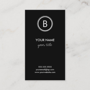 Elegant Zebra Monogram Business Cards