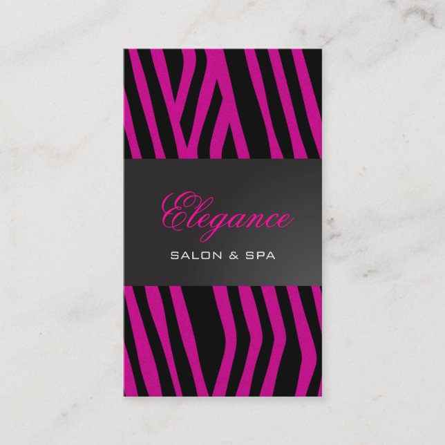 Elegant Zebra Print Business Card (Front)