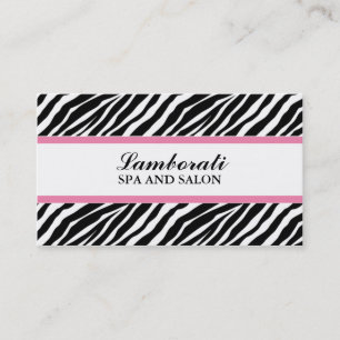 Elegant Zebra Print Fashion Hair Stylist Salon Spa Business Card