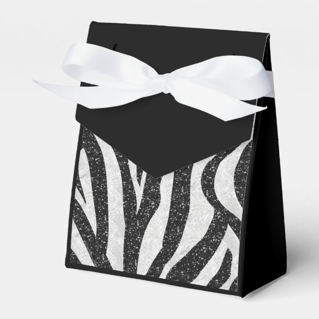 Elegant Zebra Print Favour Box (Front Side)