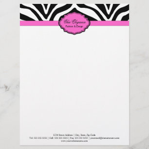 Elegant Zebra Print Letterhead