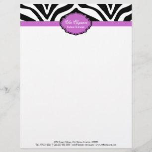 Elegant Zebra Print Letterhead