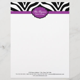 Elegant Zebra Print Letterhead