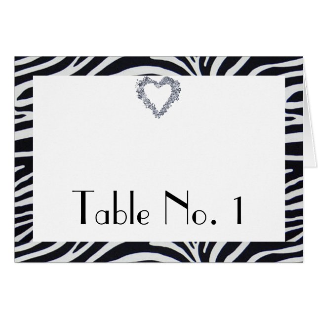 Élégant Zebra Stripe Numéro de table (Devant Horizontal)