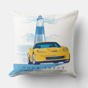 ELEGANT ZEE-06 AUTOMOBILE ILLUSTRATION THROW PILLO PILLOW