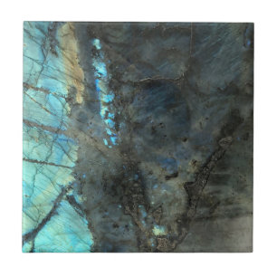 Elegant Zen Aquamarine Gemstone Print Tile