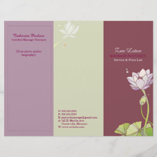 Elegant Zen Lotus Tri Fold Business Brochures