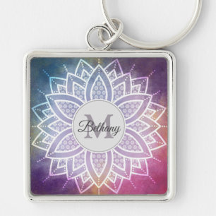 Elegant Zen Mandala Design Personalised Keychain