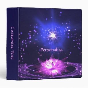 Elegant Zen Purple Crystal Lotus Flower  Binder
