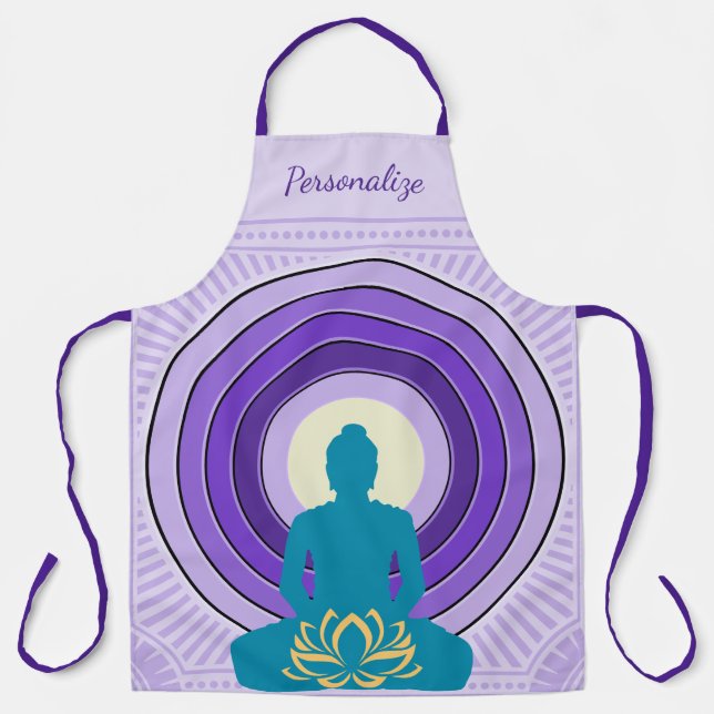 Elegant Zen Yoga Meditation Personalized Smock Apron (Front)