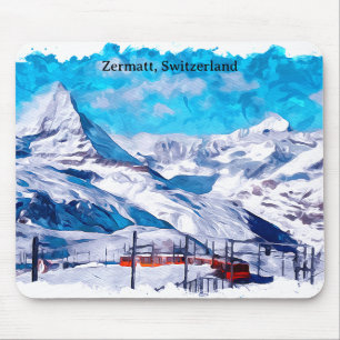 Elegant Zermatt Switzerland Swiss Alps Winter Mouse Pad