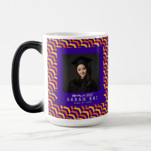 Elegant Zigzag Print Photo Keepsake Magic Mug