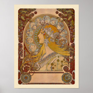 Elegant Zodiac by Alphonse Mucha Print