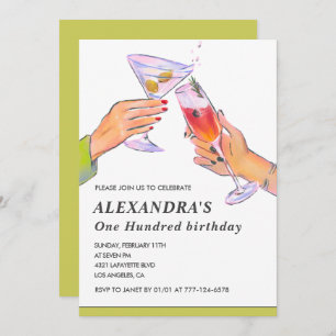 Élégante 100e anniversaire invitations Cocktail Pa