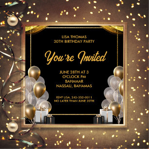 Elégante 30e anniversaire de fête Invitation