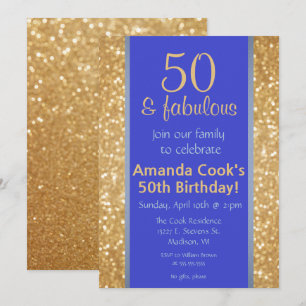 Élégante 50 & Fabuleuse 50e Invitation anniversair