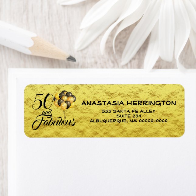 Élégante 50e anniversaire Gold Foil Typographie no (En situation)