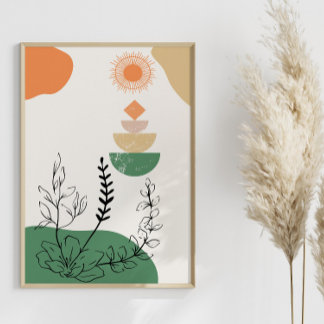 Elegante abstracto geométrico, minimalista de medi poster