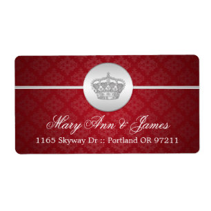 Élégante adresse de mariage Royal Crown Red