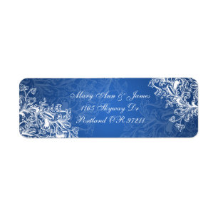 Élégante adresse de mariage Vintage torrents bleu