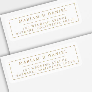 Élégante Adresse de Retour de Mariage Simple Bordu