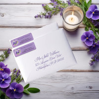 Élégante adresse de retour florale violette Boho