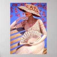 Élégante affiche d'art de style victorien décoré