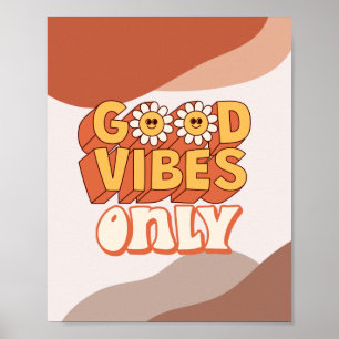 Élégante affiche d'art mural Bonnes vibrations s