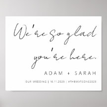 Élégante Affiche de bienvenue de mariage