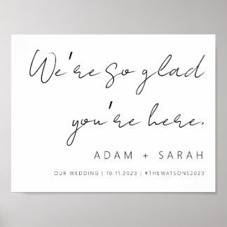 Élégante Affiche de bienvenue de mariage