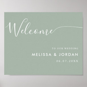 Élégante Affiche de bienvenue Mariage de script si