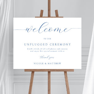 Élégante Affiche de bienvenue Mariage débranchée b