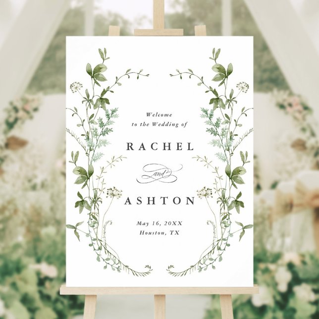 Élégante Affiche de bienvenue Mariage Fleur sauvag (Créateur téléchargé)