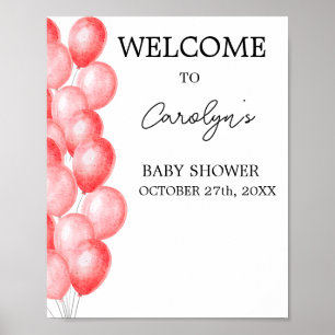 Élégante affiche de bienvenue pour la baby shower