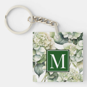 Elégante aquarelle blanche vert hydrangée florale