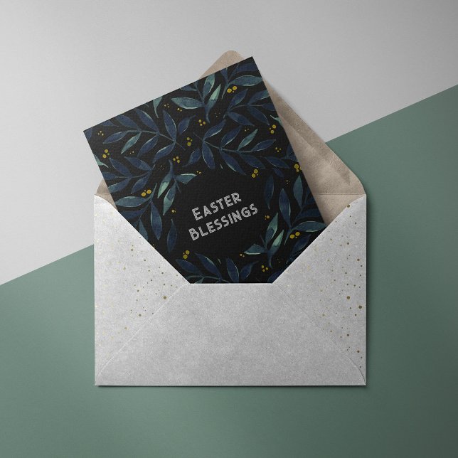 Elégante aquarelle branches Carte de Pâques (Créateur téléchargé)