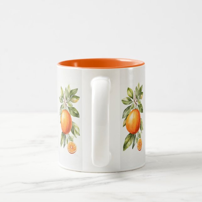Elégante aquarelle brillante Mug orange (Poignée)