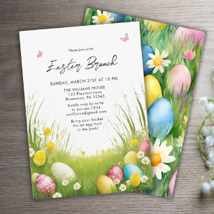 Elégante aquarelle Brunch de Pâques Invitation