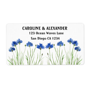 Elégante aquarelle Cornflowers Fleur sauvage Maria