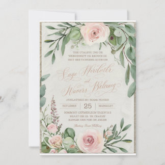 Elégante aquarelle Faire-part de mariage botanique