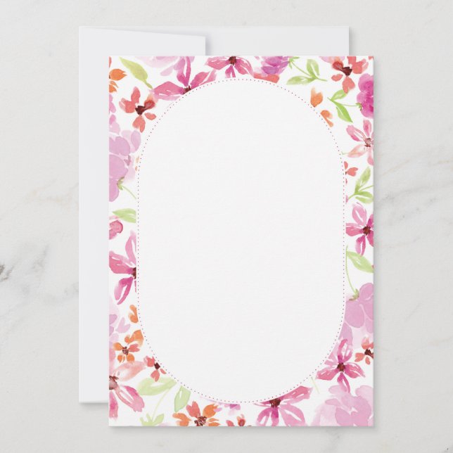 Elégante aquarelle Faire-part de mariage florale (Devant)