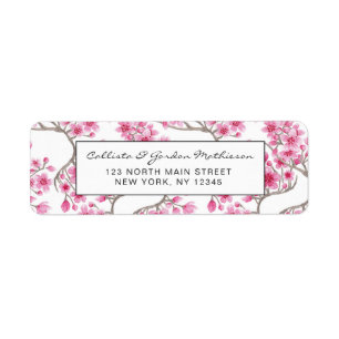 Elégante aquarelle fleurie de cerisiers roses