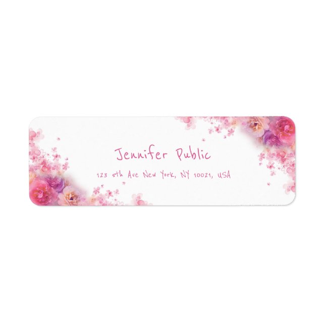 Elégante aquarelle Fleurs Rose Floral Moderne (Devant)