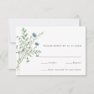 Elégante aquarelle Fleurs sauvages mariage RSVP