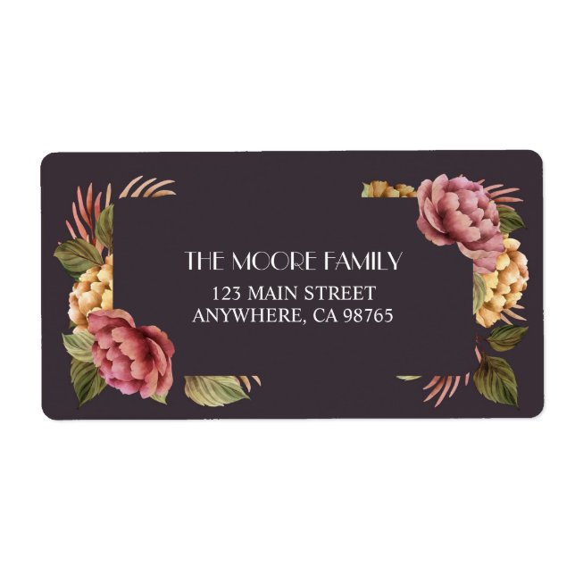 Elégante aquarelle Floral Adresse de retour (Devant)