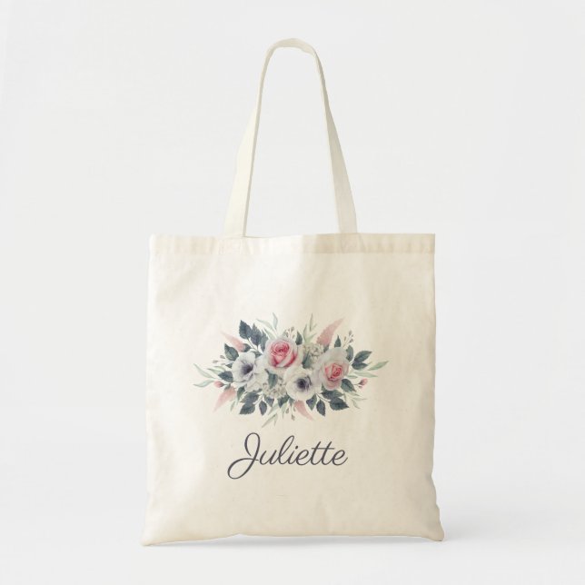 Elégante aquarelle Floral Bridesmaid Sac fourre-to (Devant)