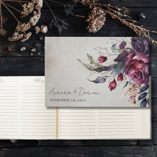 Elégante aquarelle Floral Mariage livre d'hôtes (Créateur téléchargé)